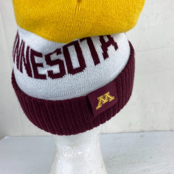 Nike Minnesota Gophers Beanie Hat Pom Ball Maroon Gold Winter Ski Men Womens - Picture 4 of 5